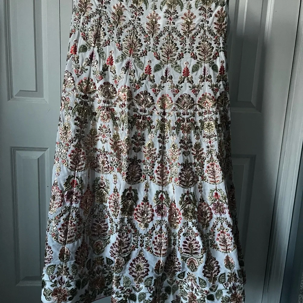 Off White Embroidered Lehenga Choli with Dupatta - Picture 6 of 9